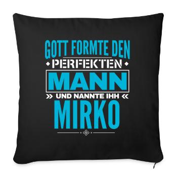 Mirko Name Design - Sofakissenbezug 45 x 45 cm - Schwarz - Vorne