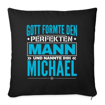 Michael Name Design - Sofakissenbezug 45 x 45 cm - Schwarz - Vorne