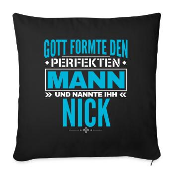 Nick Name Design - Sofakissenbezug 45 x 45 cm - Schwarz - Vorne