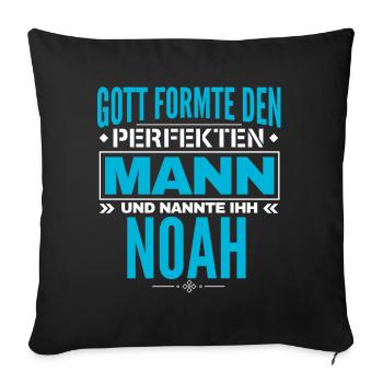 Noah Name Design - Sofakissenbezug 45 x 45 cm - Schwarz - Vorne