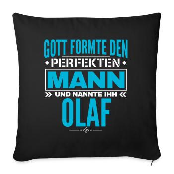 Olaf Name Design - Sofakissenbezug 45 x 45 cm - Schwarz - Vorne