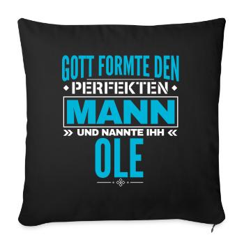 Ole Name Design - Sofakissenbezug 45 x 45 cm - Schwarz - Vorne