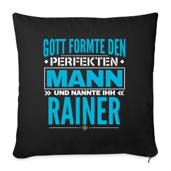 Rainer Name Design - Sofakissenbezug 45 x 45 cm - Schwarz - Vorne