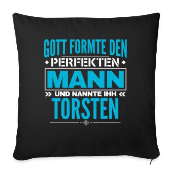 Torsten Name Design - Sofakissenbezug 45 x 45 cm - Schwarz - Vorne