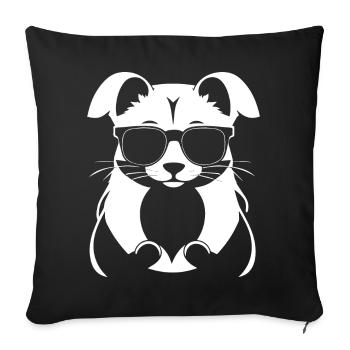 Ferret Wearing Sunglasses Cool Ferrets - Sofa pillowcase 17,3'' x 17,3'' (45 x 45 cm) - black - Front