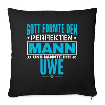 Uwe Name Design - Sofakissenbezug 45 x 45 cm - Schwarz - Vorne