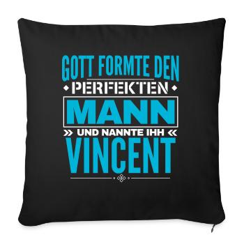 Vincent Name Design - Sofakissenbezug 45 x 45 cm - Schwarz - Vorne