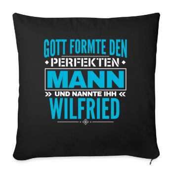 Wilfried Name Design - Sofakissenbezug 45 x 45 cm - Schwarz - Vorne