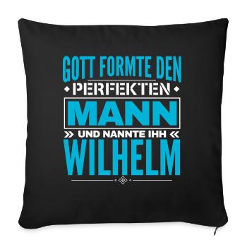 Wilhelm Name Design - Sofakissenbezug 45 x 45 cm - Schwarz - Vorne