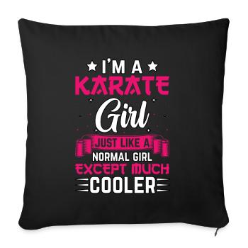 Je suis une fille de karaté - Housse de coussin décorative 45 x 45 cm - noir - Devant