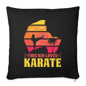Dieses Kind liebt Karate - Sofakissenbezug 45 x 45 cm - Schwarz - Vorne