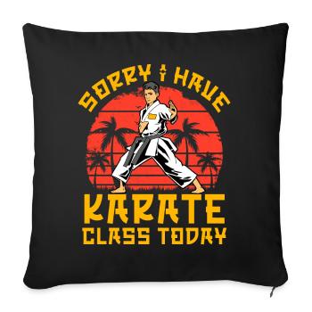Désolé, j’ai un cours de karaté aujourd’hui - Housse de coussin décorative 45 x 45 cm - noir - Devant