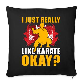 J’aime vraiment le karaté, d’accord ? - Housse de coussin décorative 45 x 45 cm - noir - Devant