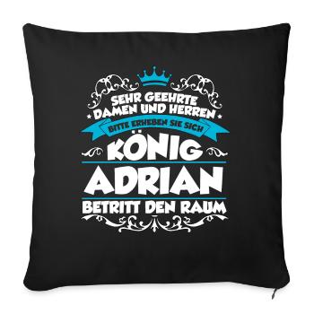 Adrian Name Design - Sofakissenbezug 45 x 45 cm - Schwarz - Vorne
