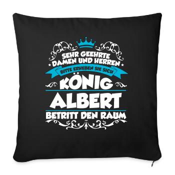 Albert Name Design - Sofakissenbezug 45 x 45 cm - Schwarz - Vorne