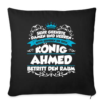 Ahmed Name Design - Sofakissenbezug 45 x 45 cm - Schwarz - Vorne