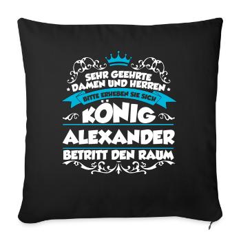 Alexander Name Design - Sofakissenbezug 45 x 45 cm - Schwarz - Vorne