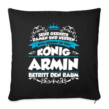 Armin Name Design - Sofakissenbezug 45 x 45 cm - Schwarz - Vorne