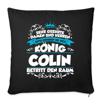 Colin Name Design - Sofakissenbezug 45 x 45 cm - Schwarz - Vorne