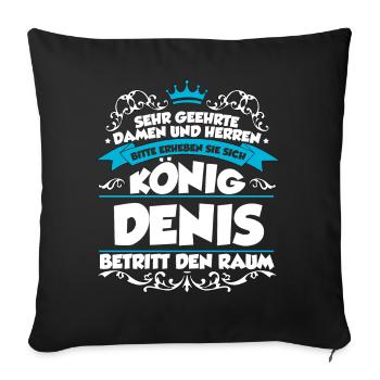 Denis Name Design - Sofakissenbezug 45 x 45 cm - Schwarz - Vorne
