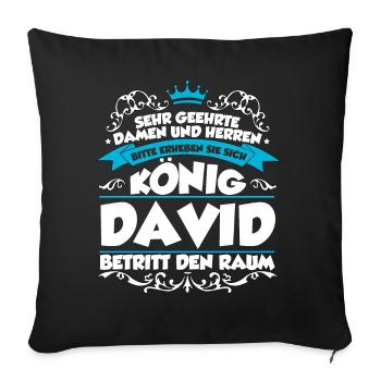 David Name Design - Sofakissenbezug 45 x 45 cm - Schwarz - Vorne