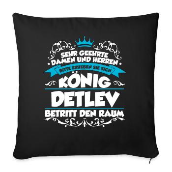 Detlev Name Design - Sofakissenbezug 45 x 45 cm - Schwarz - Vorne