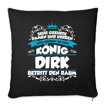 Dirk Name Design - Sofakissenbezug 45 x 45 cm - Schwarz - Vorne