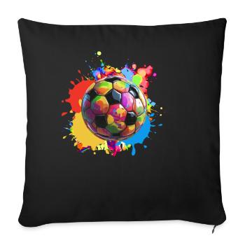 football, graffiti, colorful, painting, splash - Sofa pillowcase 17,3'' x 17,3'' (45 x 45 cm) - black - Front