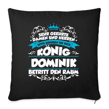 Dominik Name Design - Sofakissenbezug 45 x 45 cm - Schwarz - Vorne