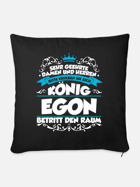 Egon Name Design - Sofakissenbezug 45 x 45 cm - Schwarz