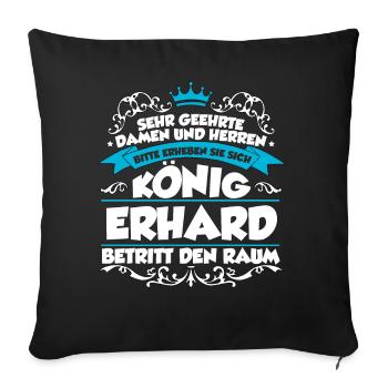 Erhard Name Design - Sofakissenbezug 45 x 45 cm - Schwarz - Vorne
