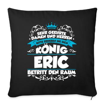 Eric Name Design - Sofakissenbezug 45 x 45 cm - Schwarz - Vorne