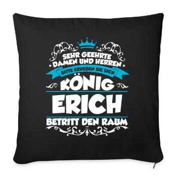 Erich Name Design - Sofakissenbezug 45 x 45 cm - Schwarz - Vorne