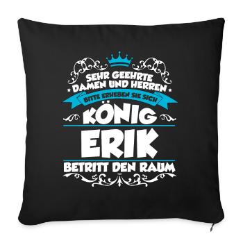Erik Name Design - Sofakissenbezug 45 x 45 cm - Schwarz - Vorne