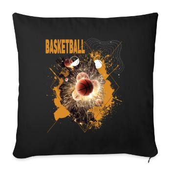 Basketball Basketballer Dunking Sport Fan Verein - Sofakissenbezug 45 x 45 cm - Schwarz - Vorne