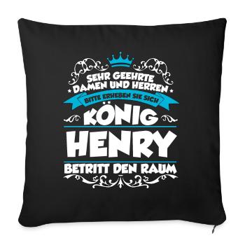 Henry Name Design - Sofakissenbezug 45 x 45 cm - Schwarz - Vorne