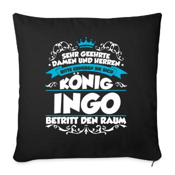 Ingo Name Design - Sofakissenbezug 45 x 45 cm - Schwarz - Vorne