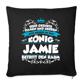 Jamie Name Design - Sofakissenbezug 45 x 45 cm - Schwarz - Vorne