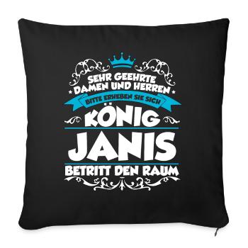 Janis Name Design - Sofakissenbezug 45 x 45 cm - Schwarz - Vorne