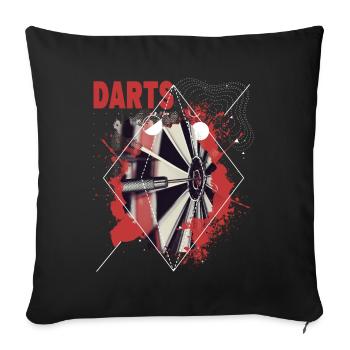 Fléchettes, Jeu de fléchettes, Fléchettes, Fléchettes, Joueurs de fléchettes - Housse de coussin décorative 45 x 45 cm - noir - Devant