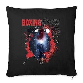 Boxen Boxing Boxer Boxhandschuhe Boxkampf Boxring - Sofakissenbezug 45 x 45 cm - Schwarz - Vorne