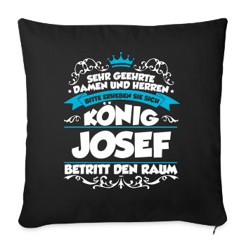 Josef Name Design - Sofakissenbezug 45 x 45 cm - Schwarz - Vorne