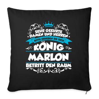 Marlon Name Design - Sofakissenbezug 45 x 45 cm - Schwarz - Vorne
