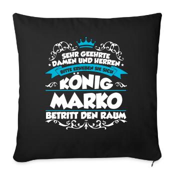 Marko Name Design - Sofakissenbezug 45 x 45 cm - Schwarz - Vorne