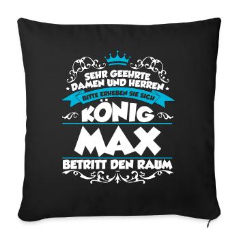 Max Name Design - Sofakissenbezug 45 x 45 cm - Schwarz - Vorne