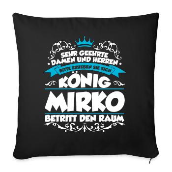 Mirko Name Design - Sofakissenbezug 45 x 45 cm - Schwarz - Vorne