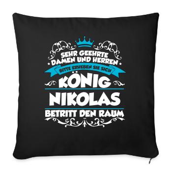 Nikolas Name Design - Sofakissenbezug 45 x 45 cm - Schwarz - Vorne