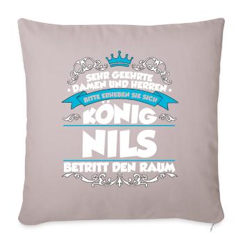 Nils Name Design - Sofakissenbezug 45 x 45 cm - helles Taupe - Vorne