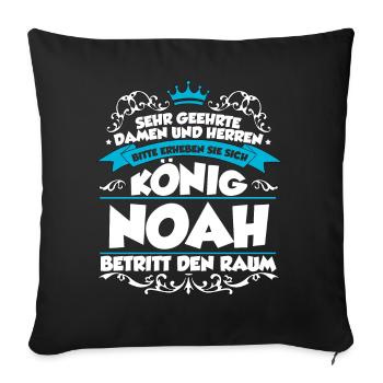 Noah Name Design - Sofakissenbezug 45 x 45 cm - Schwarz - Vorne