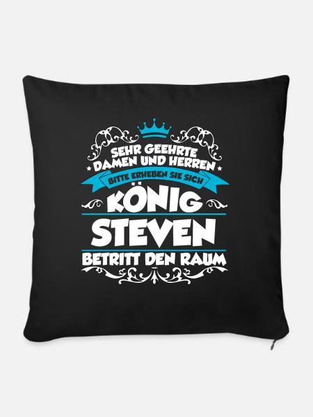 Steven Name Design - Sofakissenbezug 45 x 45 cm - Schwarz